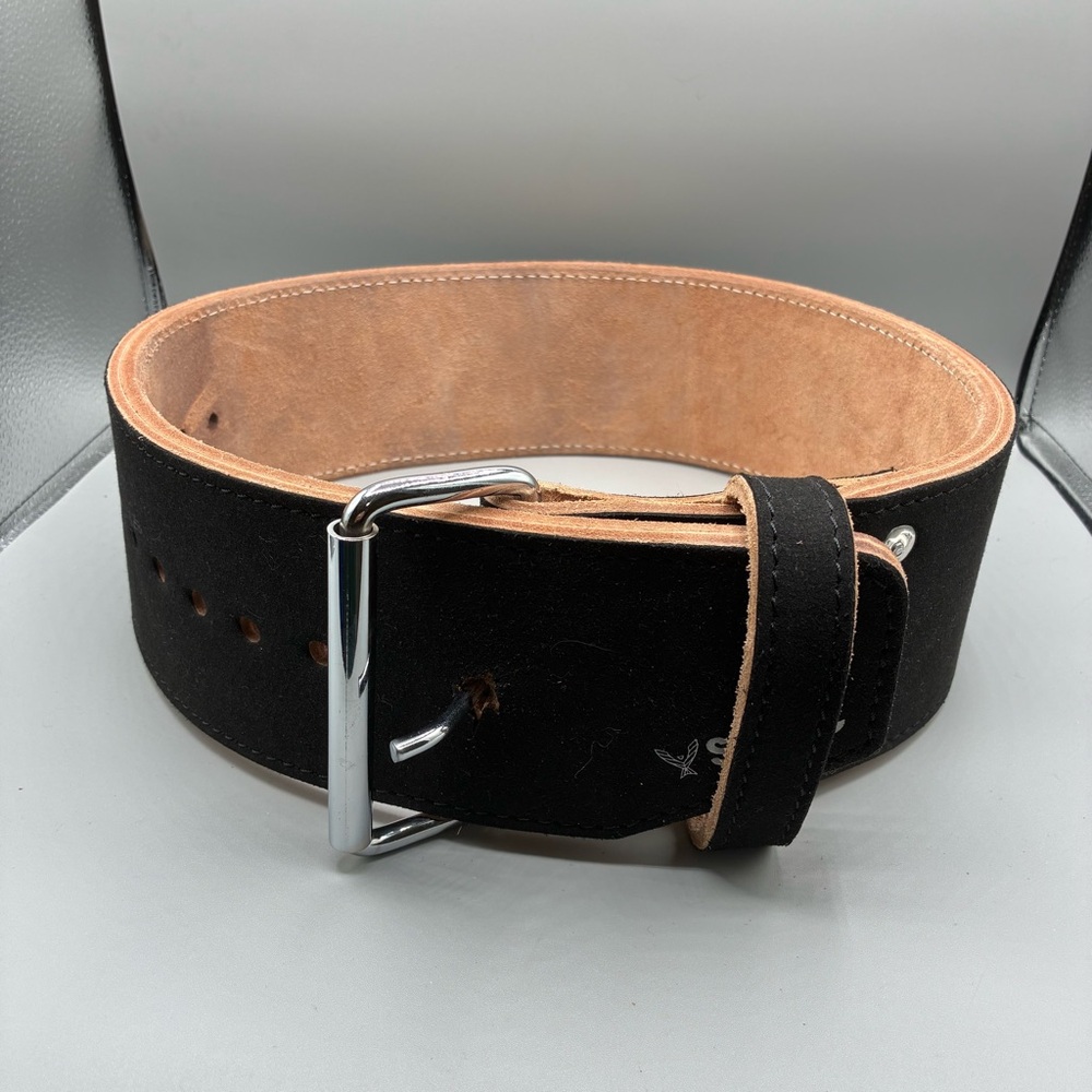 Stoic Powerlifting Weightlifting Leather Belt Black 42.5”